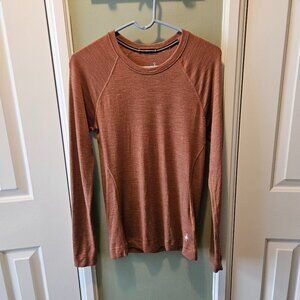 Smartwool Women's Classic Thermal Merino Wool Base Layer Crew Shirt Large Brown